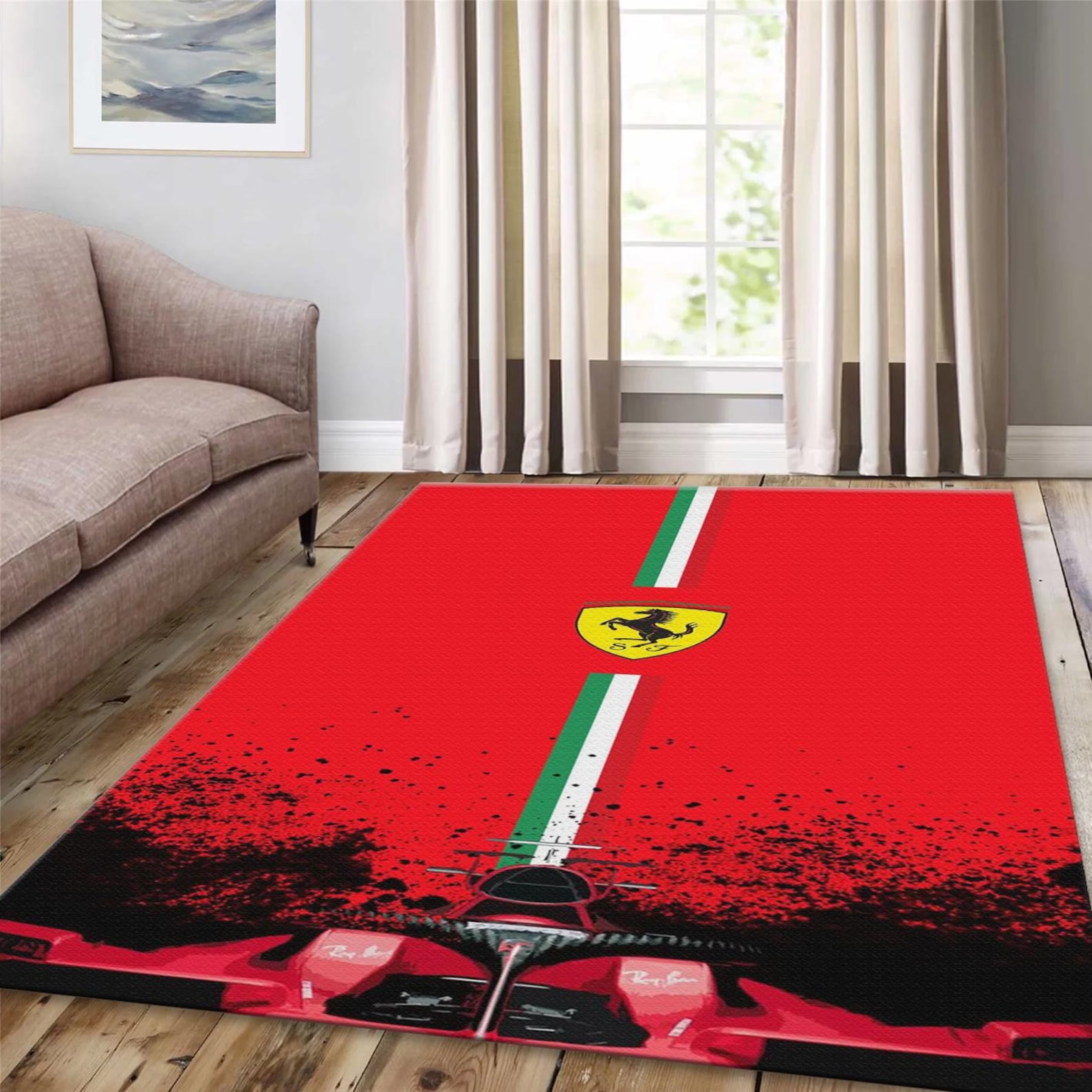 Office Rug,car Person Gift,ferrari Carpet for Garage,car Gift Father ...