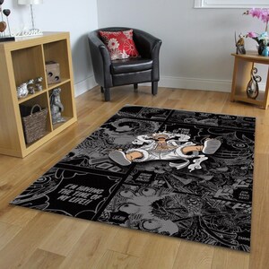 Monkey D. Luffy Gear 5 rug on a floor.