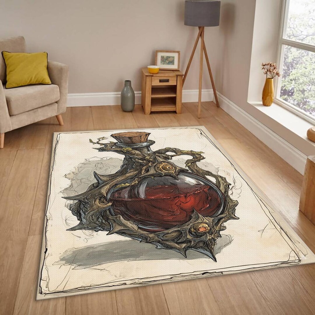 Dnd Red Rug Gamer Rug, Magic Potion Carpet | Dark Academia Decor, Witchy | Fantasy ...