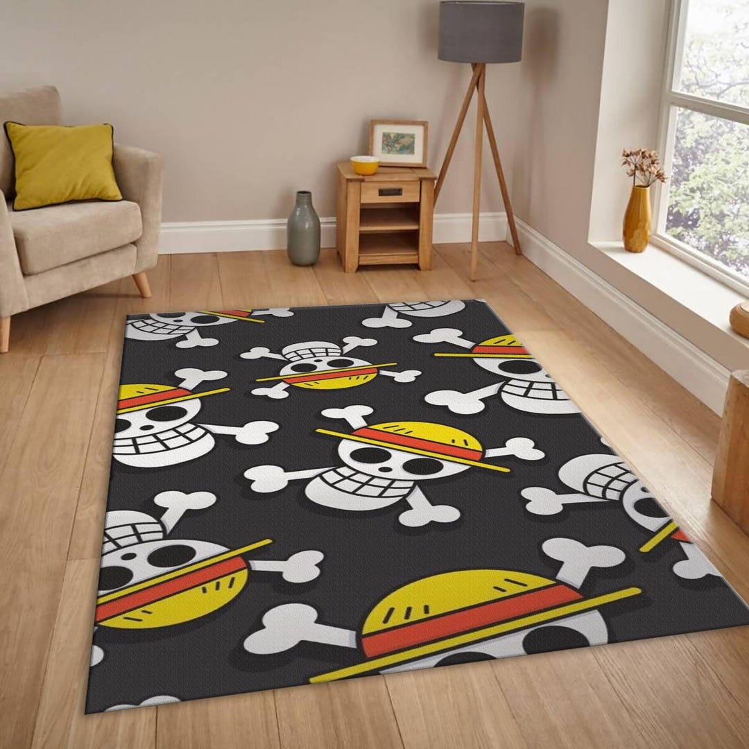 Pirate Rug Texture Luffy's Pirate Flag Rug, One Piece Pattern | Straw Hat Pirate Logo Rug ...