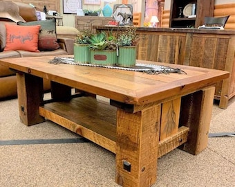 Handmade Solid Wood Coffee Table, Mid Century Modern, Barn Wood Coffee Table, Farmhouse Table Side Table, Modern Coffee Table