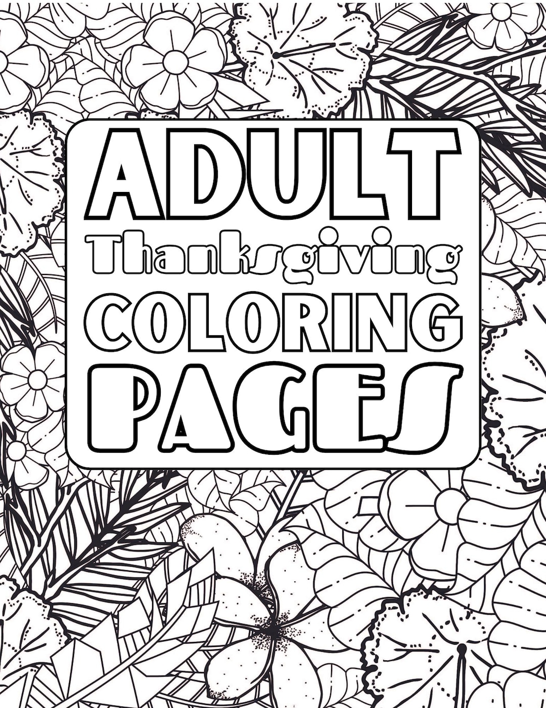Adult Thanksgiving Coloring Pages - Etsy