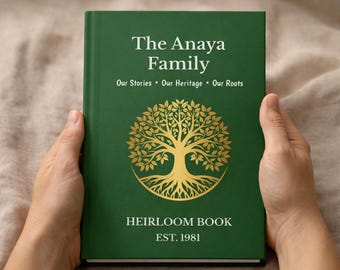 Personalized Family Heirloom Book – Custom Family Tree Journal, Family History & Legacy Memory Book