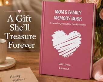 Mother’s Day Gift for Mom | Personalized Memory Book | Family Legacy Journal | Write Your Life Story | Meaningful Keepsake Gift for Her