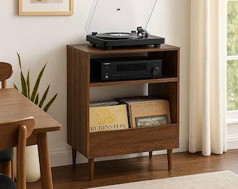 【レトロ】キャビネット　レコードケース　棚　テレビ台 プラン：Record Furniture_レコード & CD キャビネット／おしゃれ