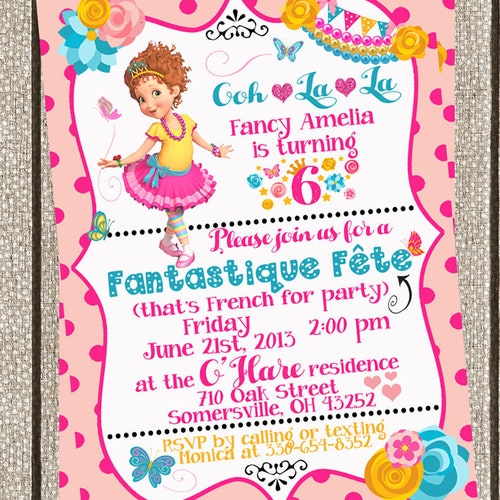 EDITABLE Fancy Nancy Birthday Invitation Girls Fancy Nancy | Etsy