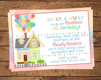 Editable Up Movie Invitation, Up Movie Party, Up Party Invites, Up Invitation, Up Birthday Invitation, Printables, Digital, Instant Download