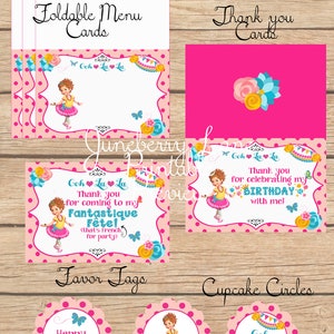 Decorações de aniversário da Fancy Nancy, convite para festa da Fancy Nancy, festa da Fancy Nancy, festa de aniversário de princesa, festa de aniversário de menina, para imprimir
