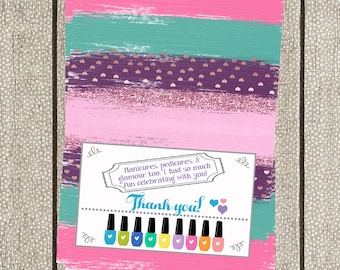 INSTANT DOWNLOAD Mani Pedi Party Invitation Girls Spa Salon Pamper Birthday Invites Toes Nails Nail Polish Printable
