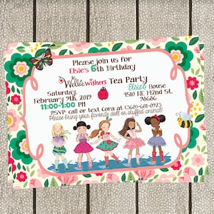 EDITABLE WellieWisher Birthday Invitation Girls Wellie Wisher Party American Girl Garden Printable Digital INSTANT DOWNLOAD Corjl