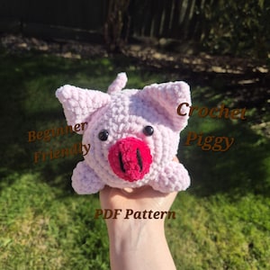 PDF de cerdito amigurumi / Patrón de ganchillo de cerdo rosa / Tutorial de peluche para principiantes / Juguete de peluche fácil de armar / Regalo digital