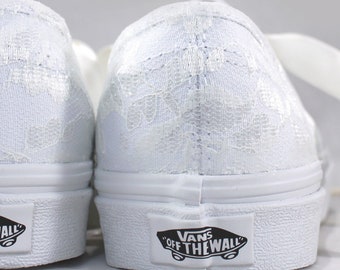 Lace Bridal Vans Rose Lace --Lace Vans -- Wedding Tennis shoes  - Wedding Vans