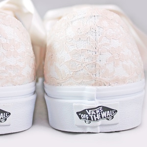 Champagne Or Ivory Lace Bridal Vans Lace Vans Wedding Tennis shoes Wedding Vans image 1