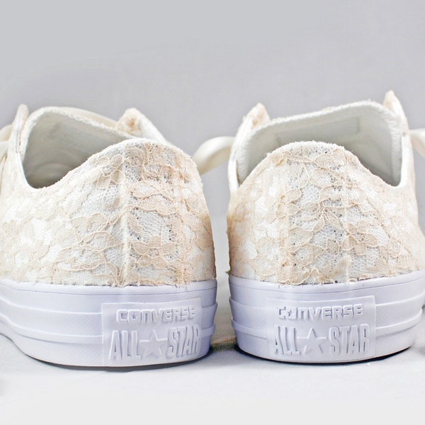 Champagne or Ivory Bridal Converses   --Lace Converse -- Wedding Tennis shoes  - Wedding Converse