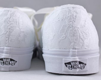 Lace Bridal Vans Rose Lace --Lace Vans -- Wedding Tennis shoes  - Wedding Vans