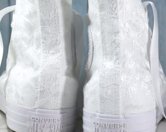 Lace Wedding Converse High Tops: Custom Bridal Shoes