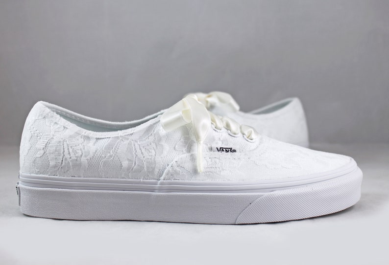 White Lace Bridal Vans lace Vans Wedding Tennis Shoes Etsy
