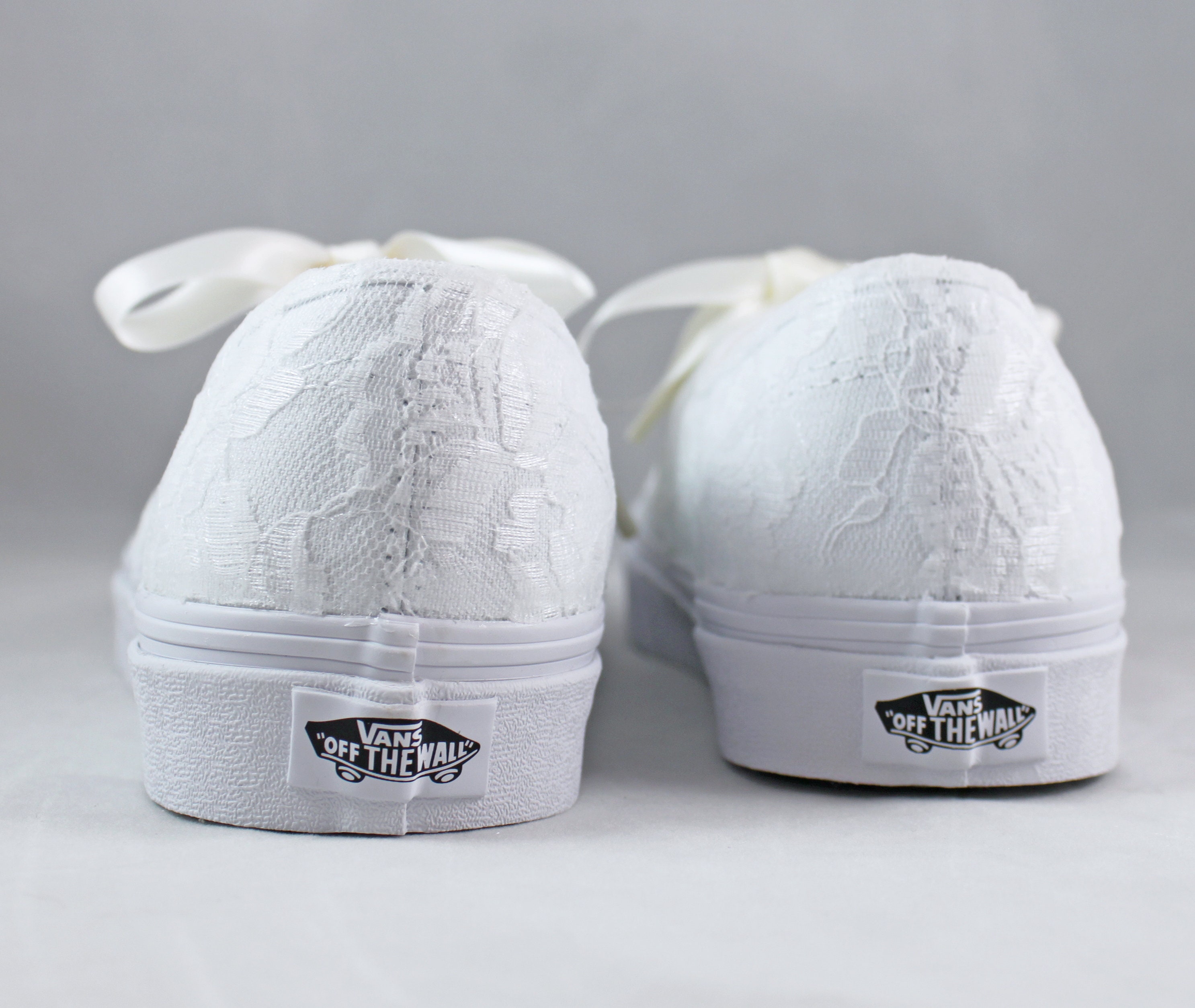 all white lace vans