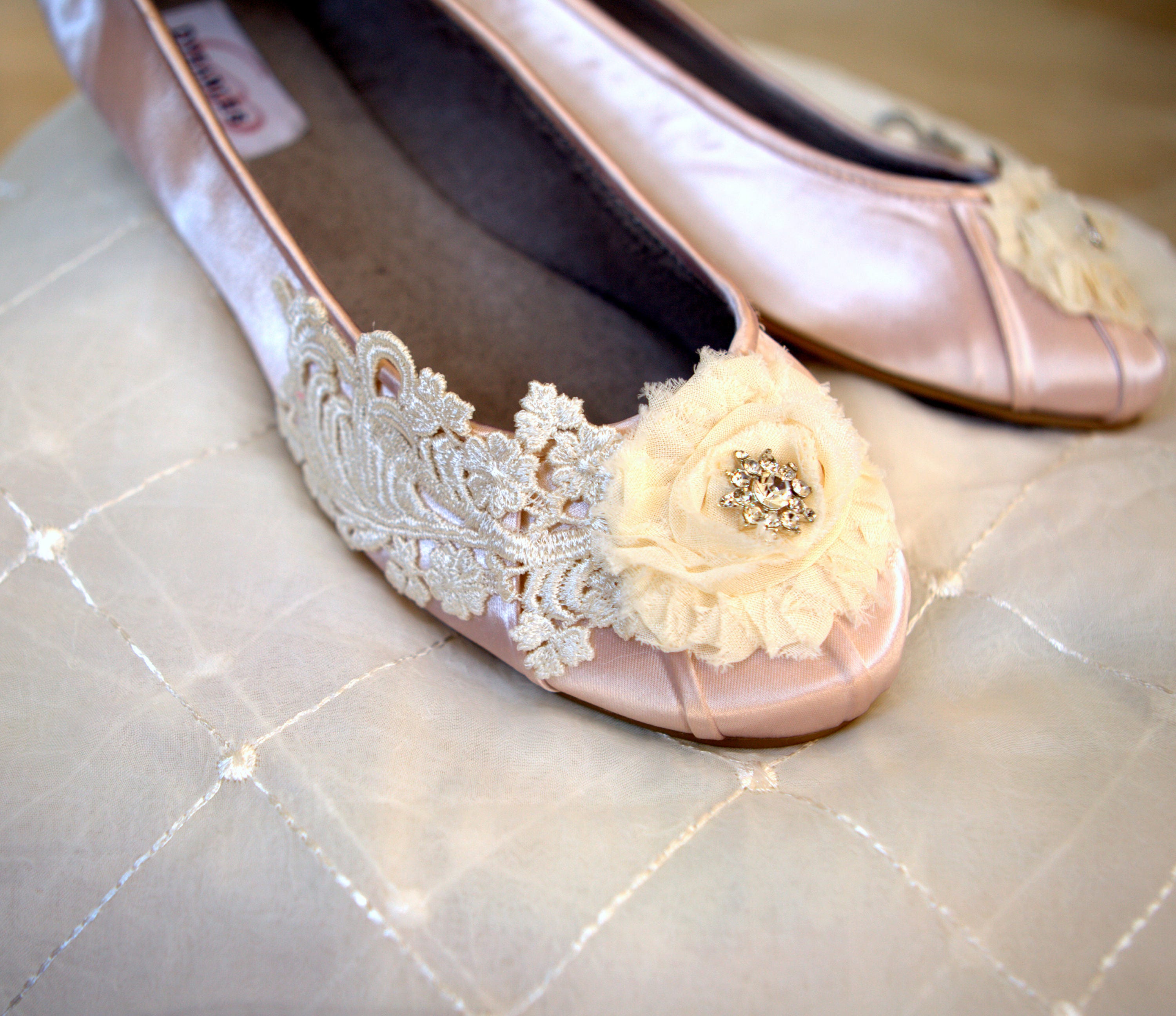 champagne color flat shoes