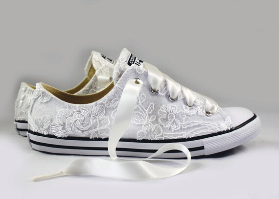 Floral white Lace Wedding Converse white Lace Bridal | Etsy Converse Chuck Taylor® All Star® Core Ox Charcoal 108000