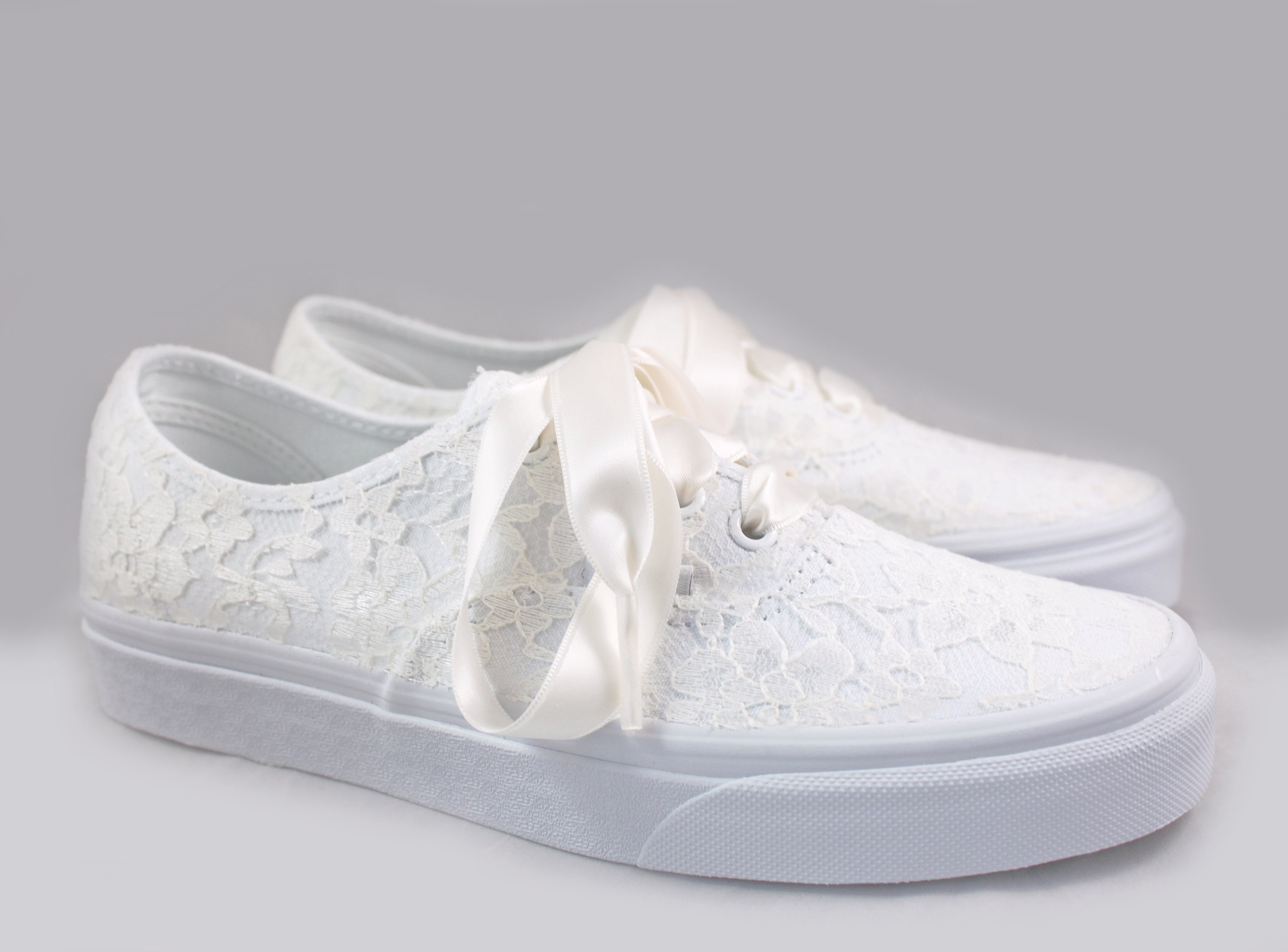 Ivory or White Lace Bridal Vans --Lace Vans -- Wedding Tennis shoes ...