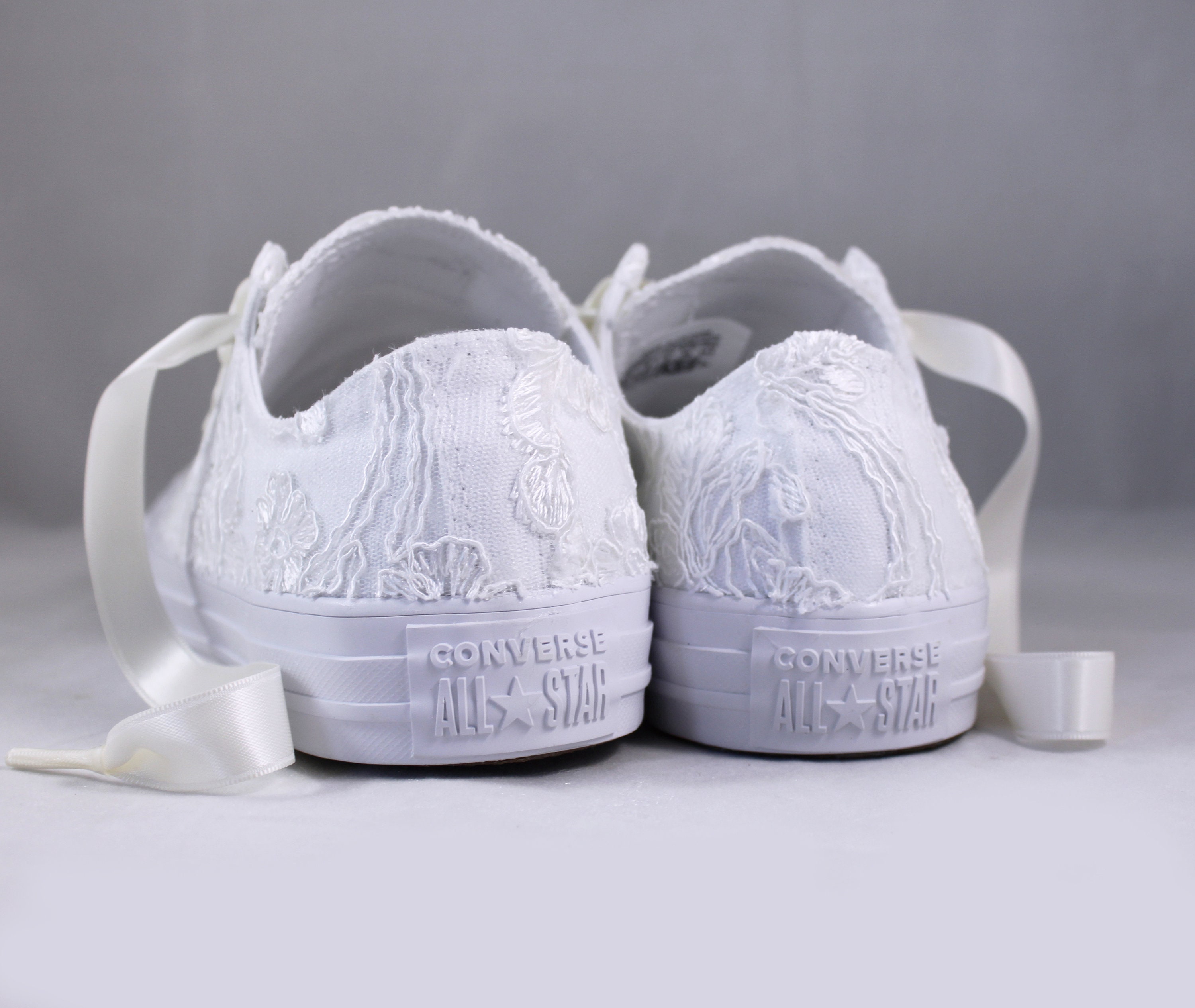 white lace converse wedding