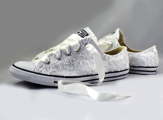 Floral white Lace Wedding Converse white Lace Bridal | Etsy Converse Chuck Taylor® All Star® Core Ox Charcoal 108000