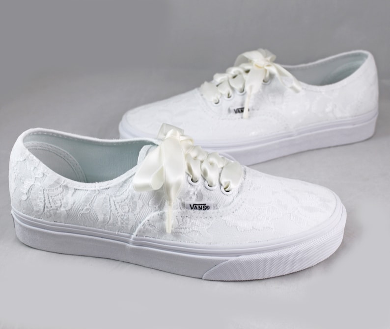 White Lace Bridal Vans lace Vans Wedding Tennis Shoes | Etsy