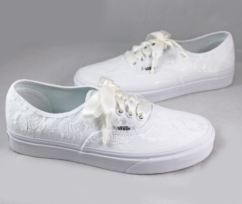White Lace Bridal Vans lace Vans Wedding Tennis Shoes Etsy