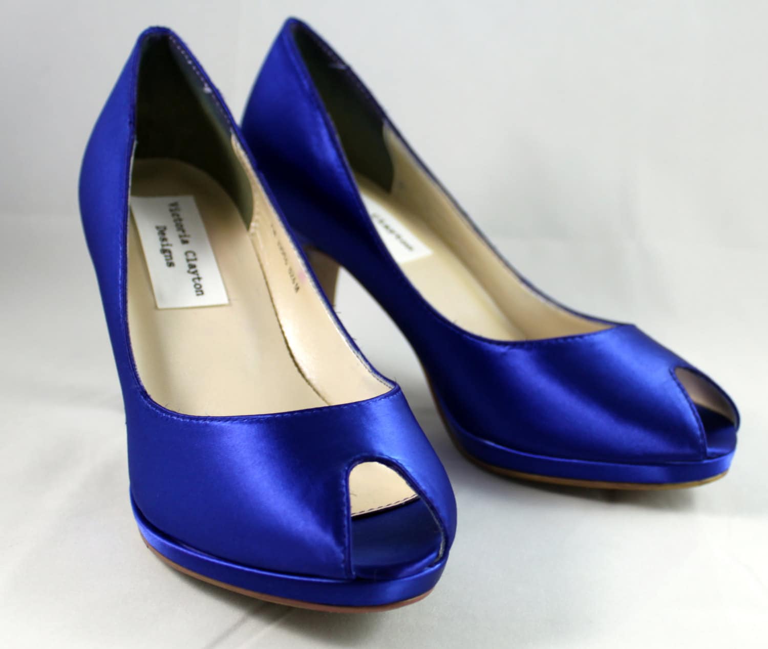 SALE Royal Blue platform wedding shoe- Size 7- 2.75 heel