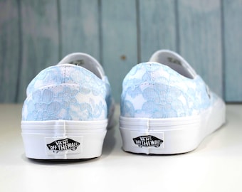 Something Blue Lace Bridal Vans Slip-Ons: Wedding Tennis Shoes