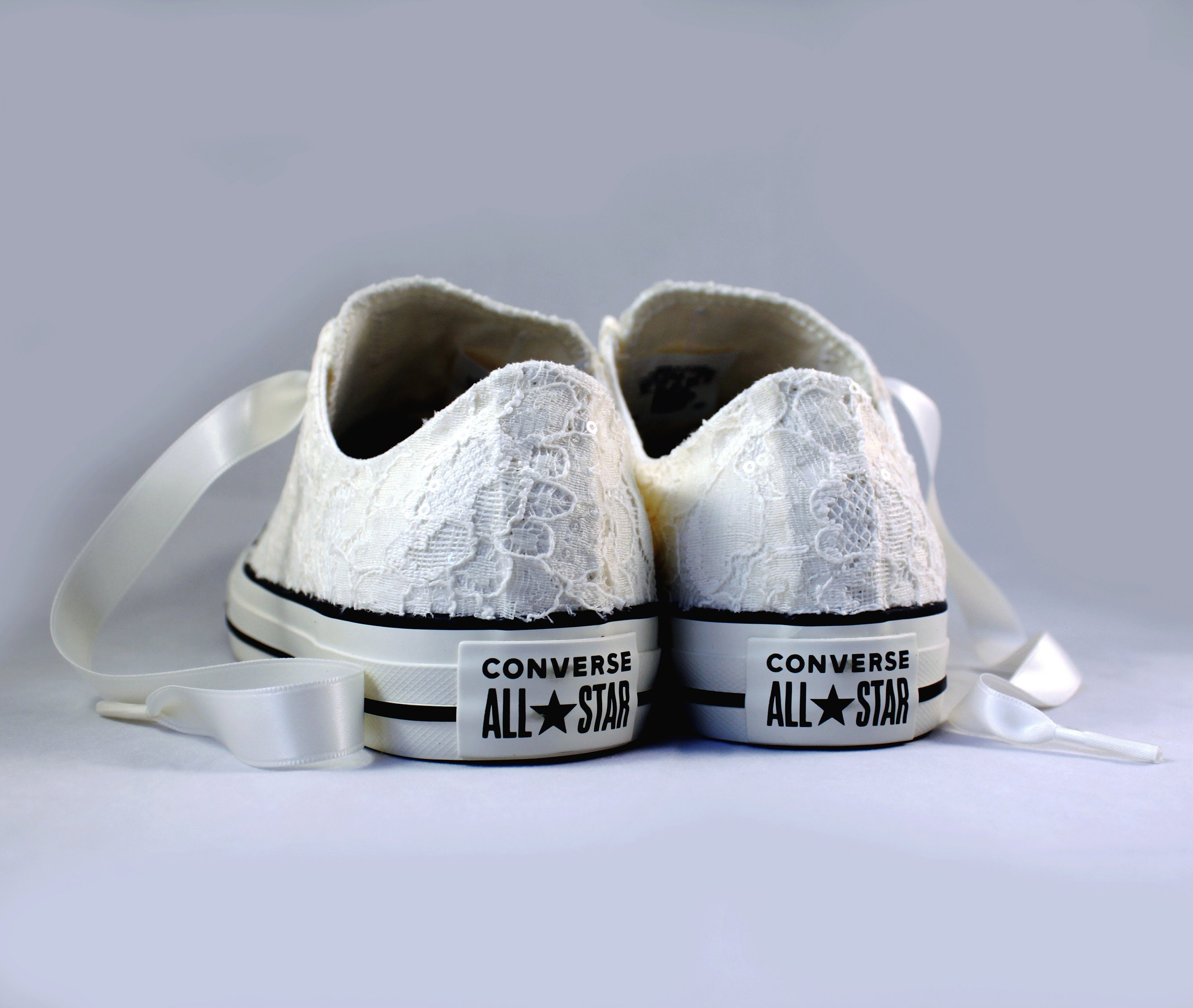 Ivory Bridal Converses Ivory Lace Converse Wedding Tennis shoes Wedding Converse
