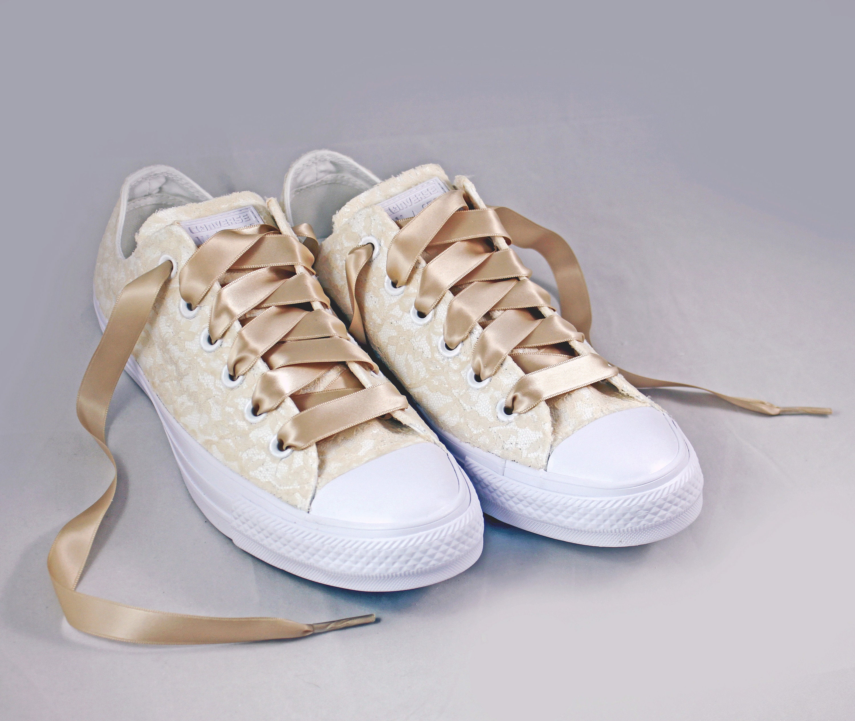 Champagne or Ivory Bridal Converses --Lace Converse -- Wedding Tennis ...