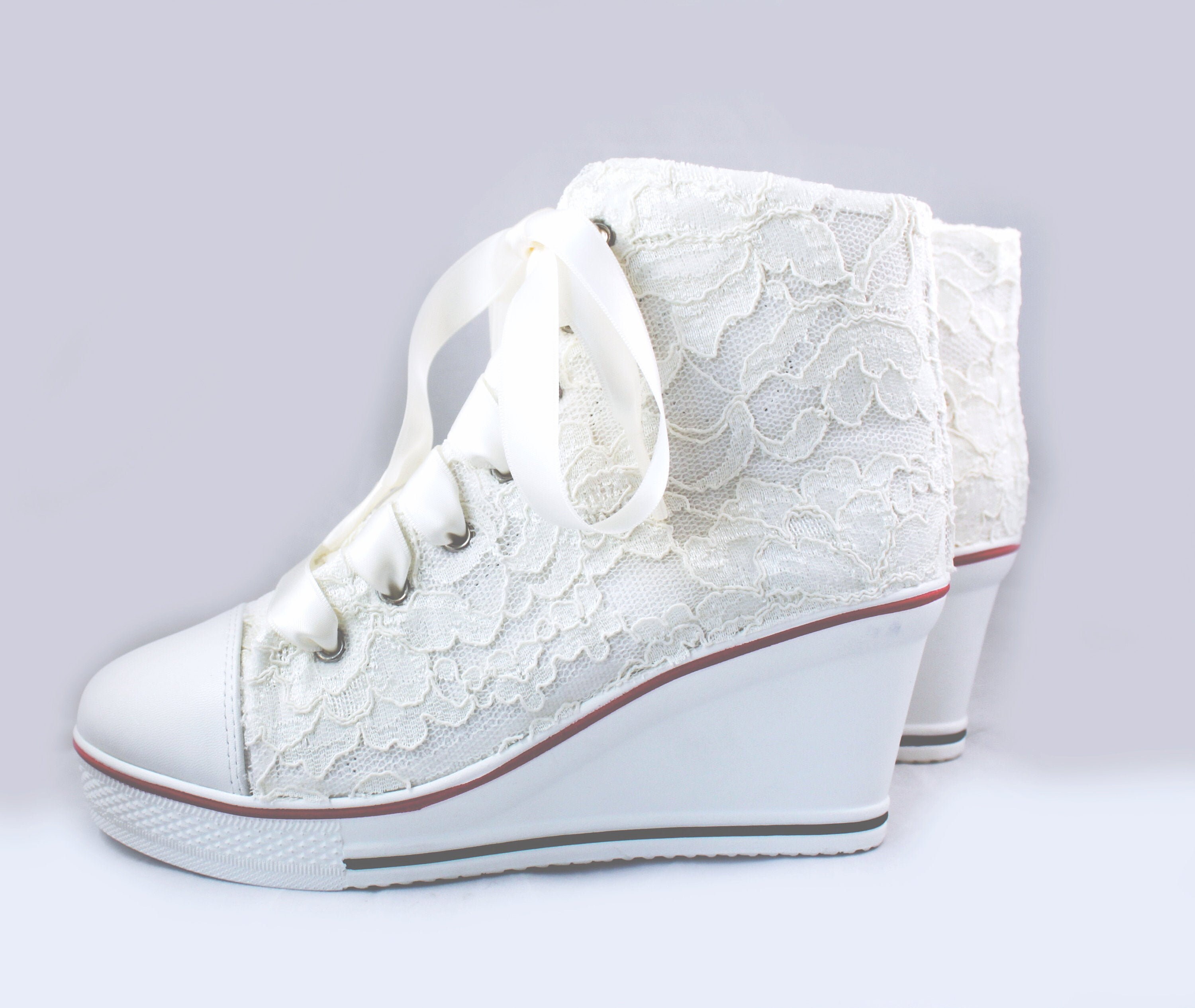 ivory lace sneakers