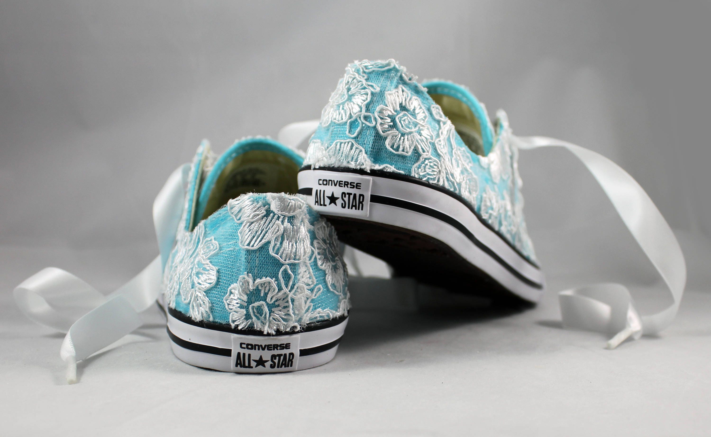 Ready to ship Lace Converses Blue Size 