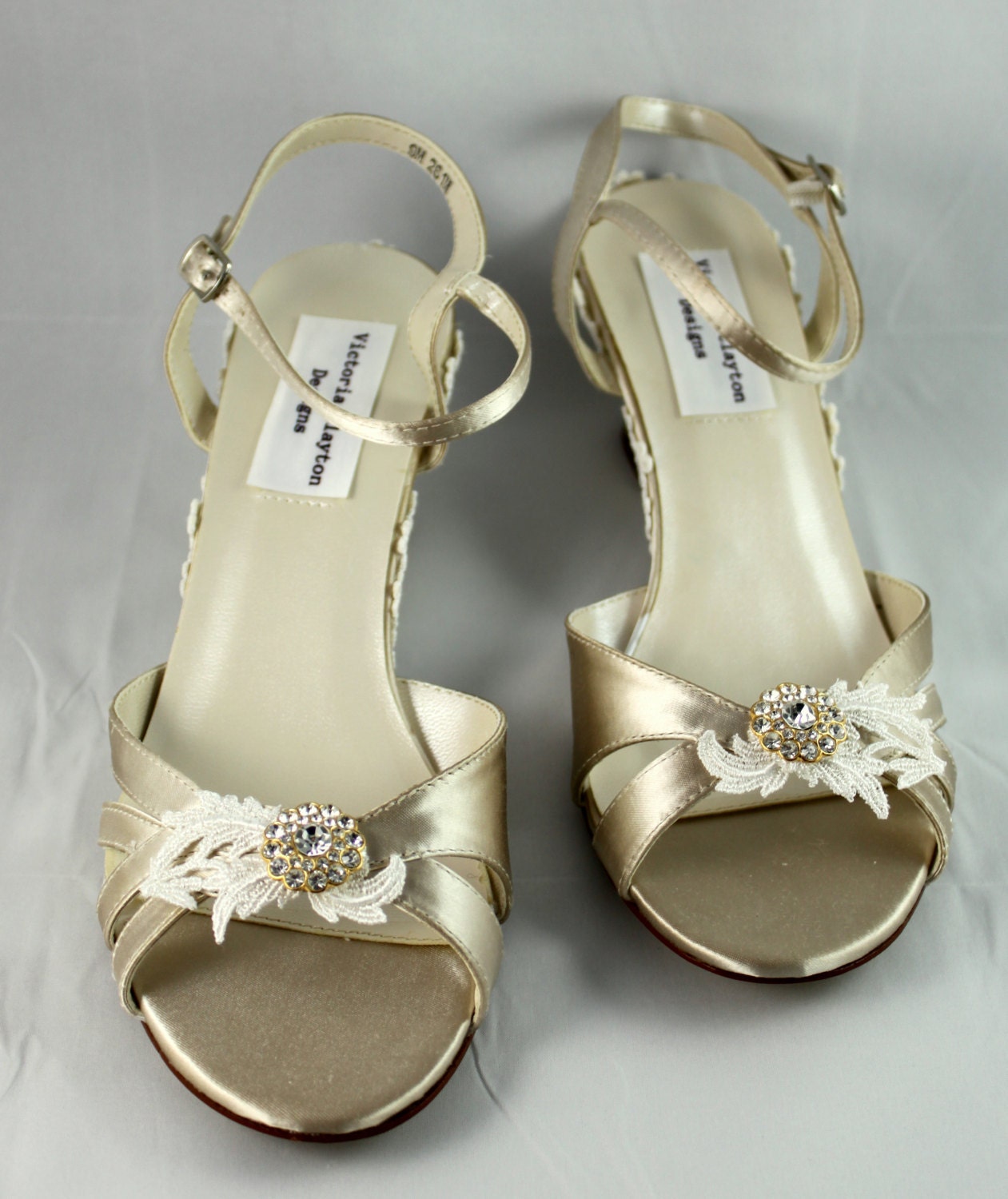 Champagne Wedding wedge Low wedge heels Size 9 Sale