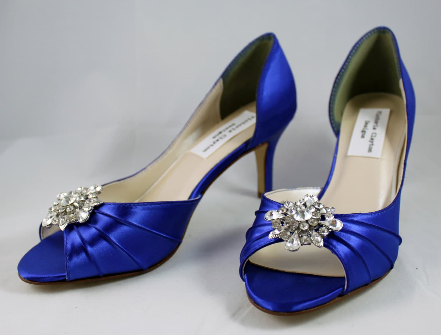 Royal Blue low heel wedding shoe- Size 8- Sale 2.5 heel