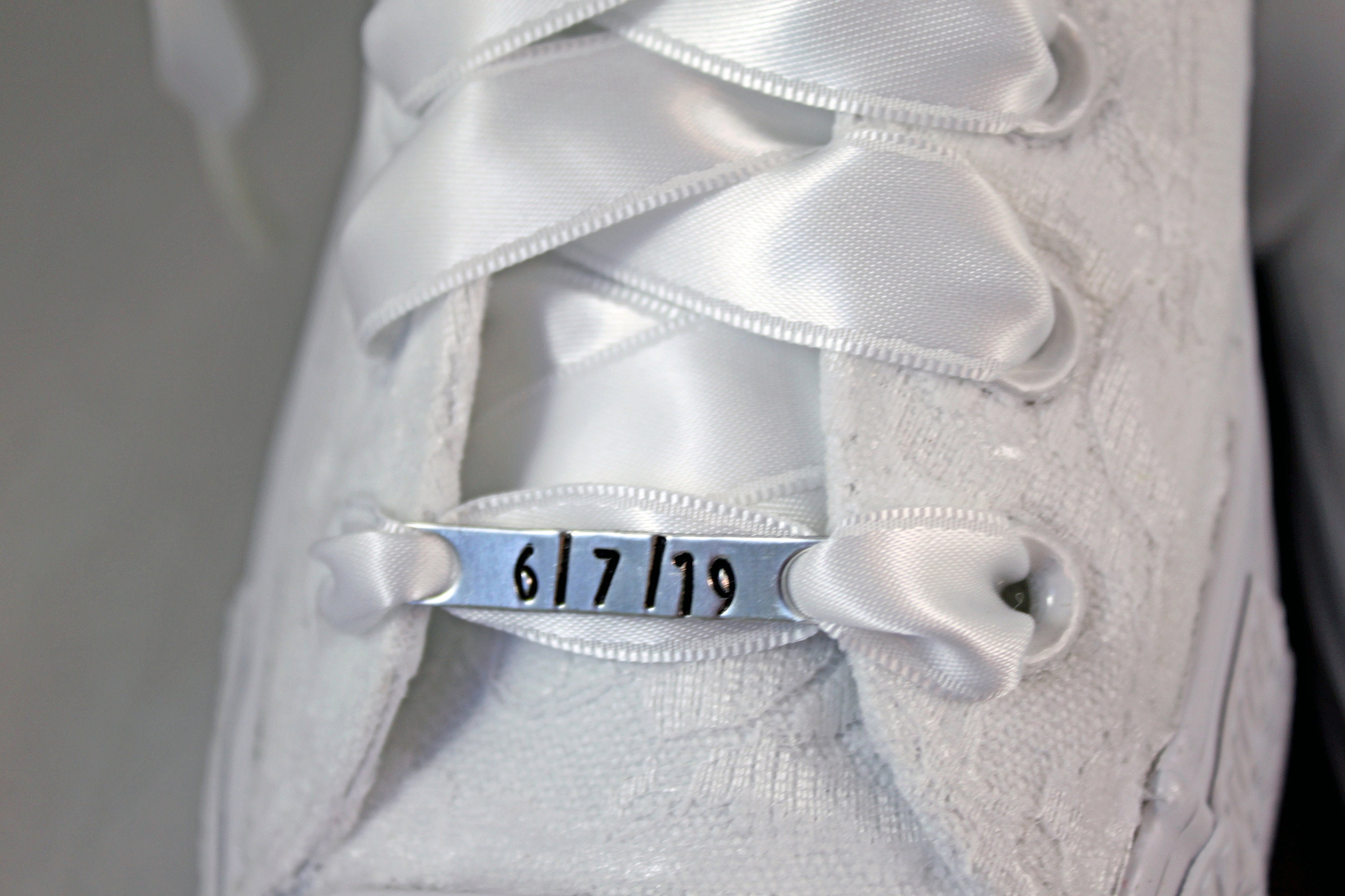 1 Pair of Custom Shoelaces Bars Shoe Lace Tags Hand Stamped