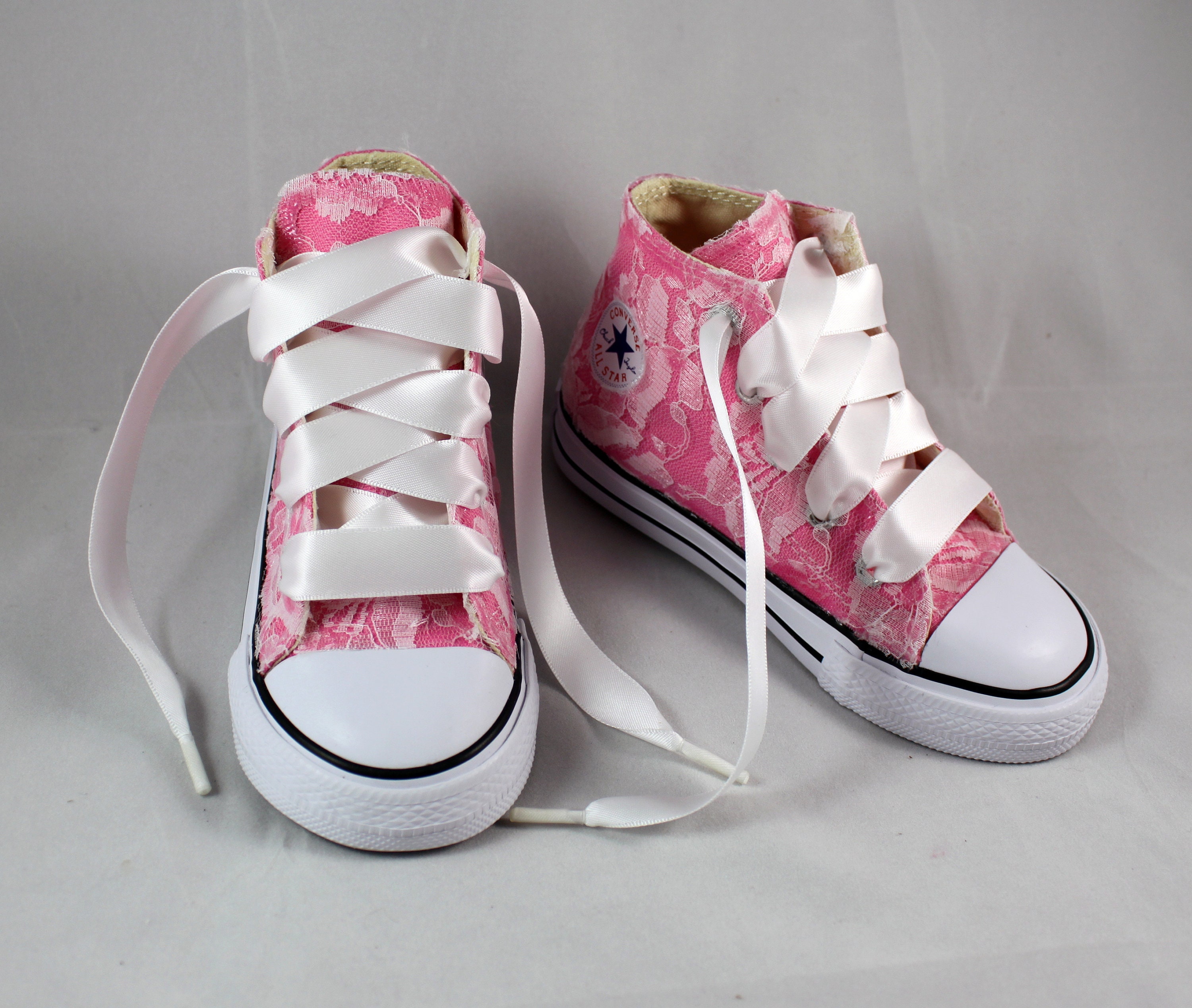 6 Custom Girls Converses For Michalyne Taylor - Lace Converses -- Girls ...