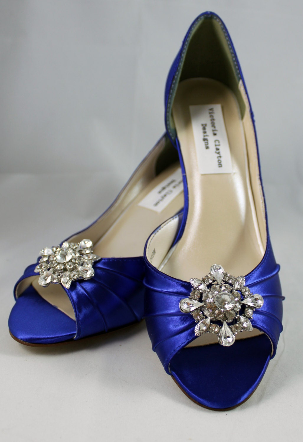 Royal Blue low heel wedding shoe- Size 8- Sale 2.5 heel