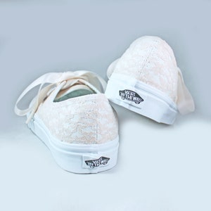 Champagne Or Ivory Lace Bridal Vans Lace Vans Wedding Tennis shoes Wedding Vans image 3