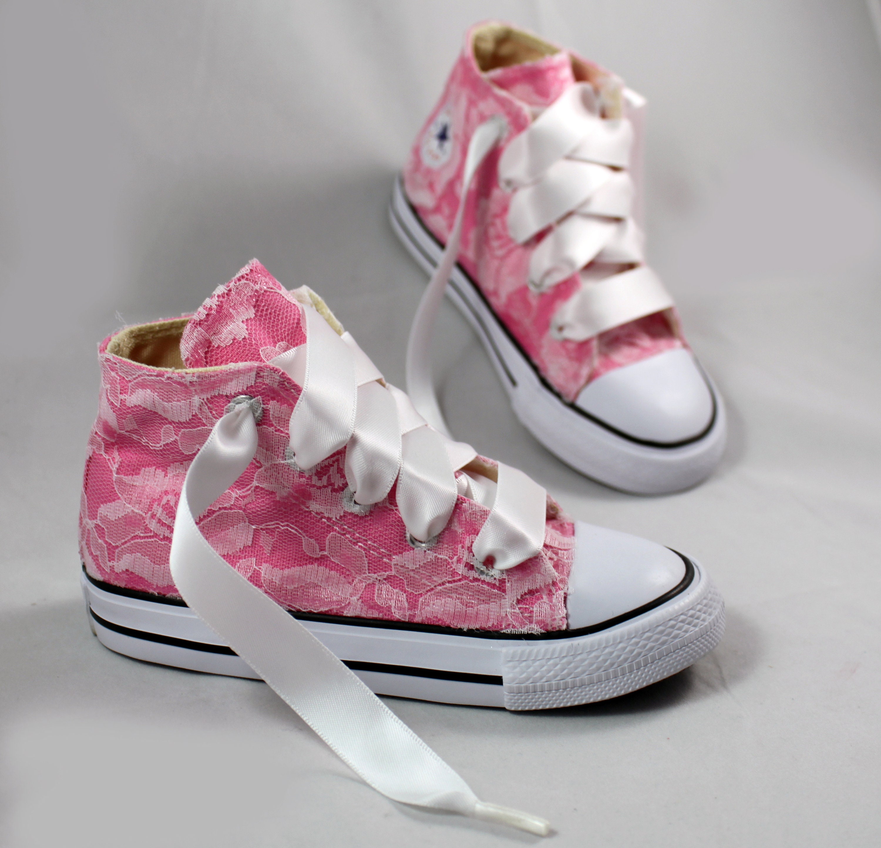 6 Custom Girls Converses For Michalyne Taylor - Lace Converses -- Girls ...