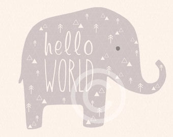 Tutina in cotone biologico - Elefante Hello World