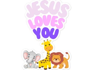 Naklejki bez pęcherzyków powietrza „Jezus Cię kocha”