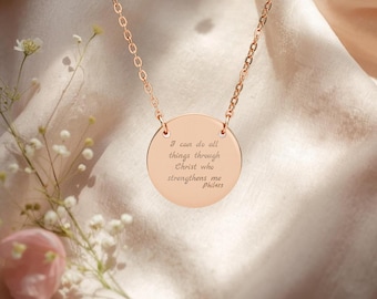 Joyería cristiana personalizada con versículo bíblico, regalo personalizado, colgante religioso, dije con versículo bíblico, recuerdo cristiano