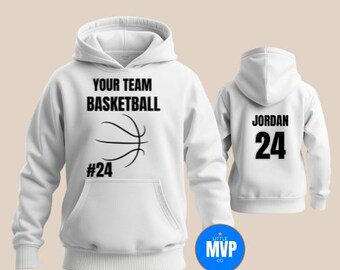Custom Basketball Name & Number Hoodie  Personalized Team Hoodie