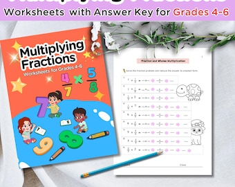 Multiplying Fractions Worksheets with Answer Key: Grades 4-6 (PDF)