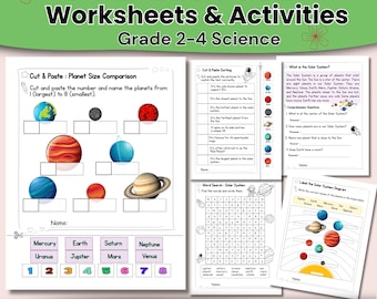 Werkbladen zonnestelsel leerjaar 2–4 | Planeten-activiteiten | Ruimtewetenschap pdf