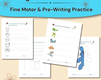 Werkbladen overtrekken voor kinderen – fijne motoriek en voorschrijven (50+ pagina's)