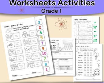 Numbers 1–20 Worksheets | Count, Trace, Ten Frames & Number Words | Kindergarten Math Activities